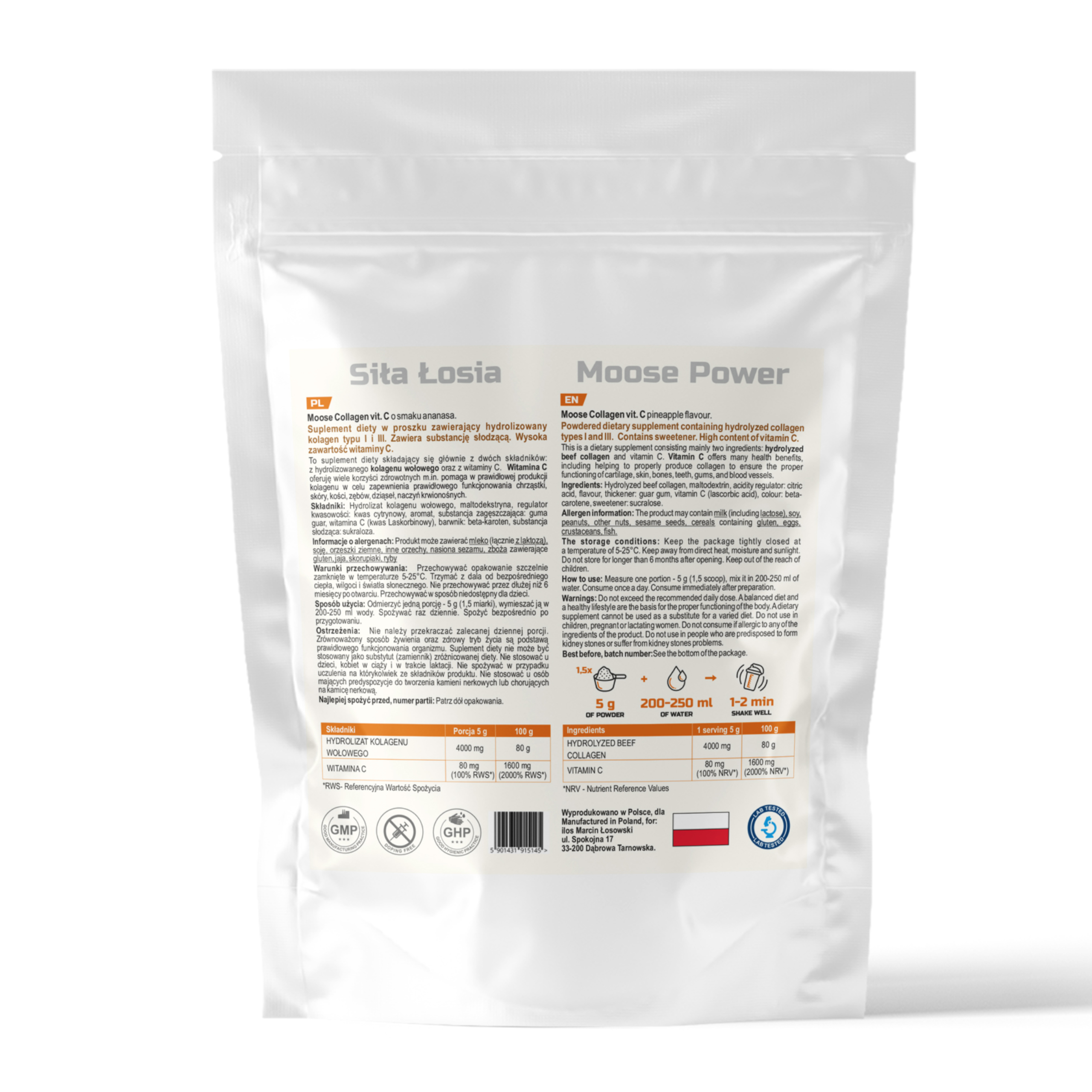 Moose Collagen vit. C ananas 1kg - obrazek 2