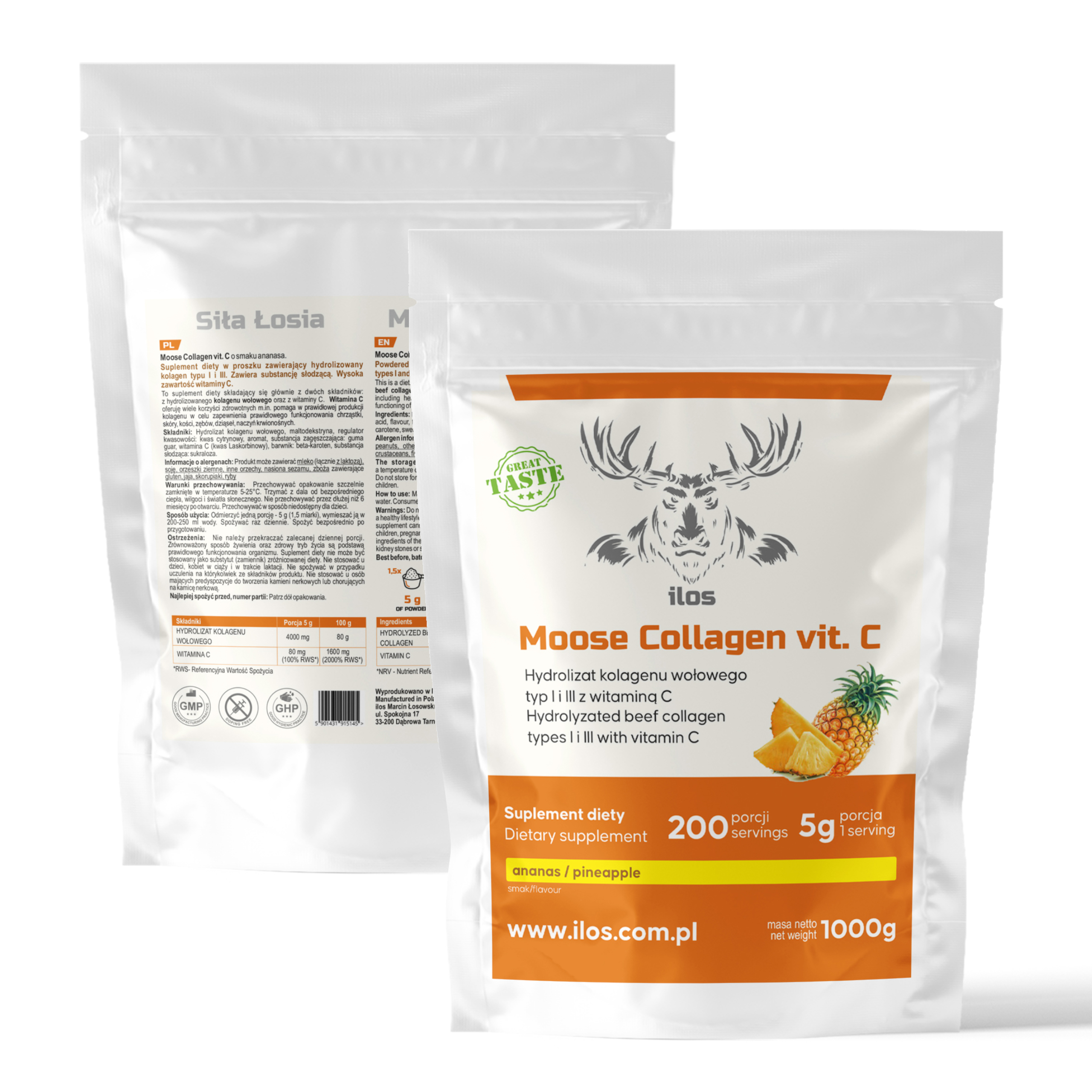 Moose Collagen vit. C ananas 1kg - obrazek 3