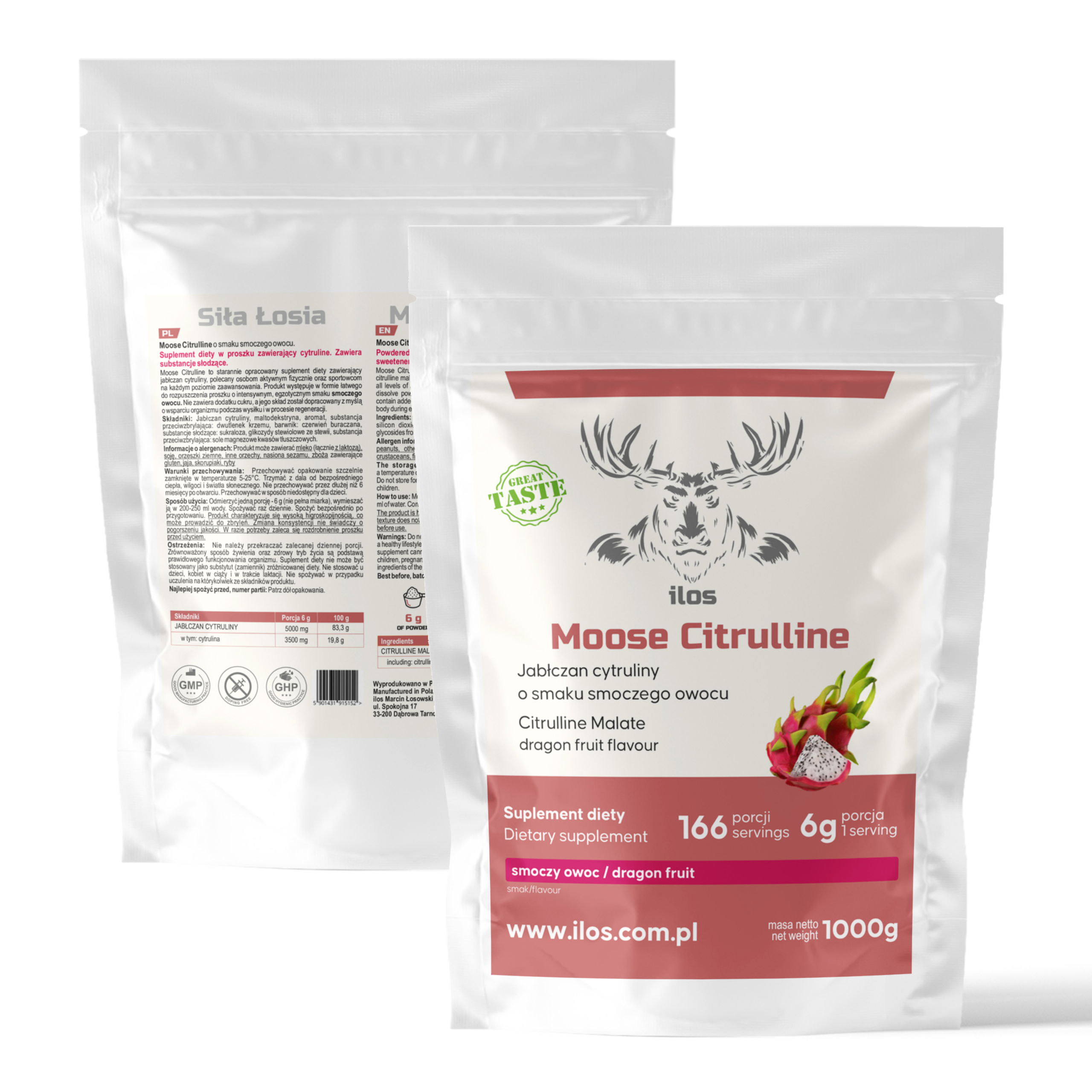 Moose Citrulline o smaku smoczego owocu 1kg - obrazek 3
