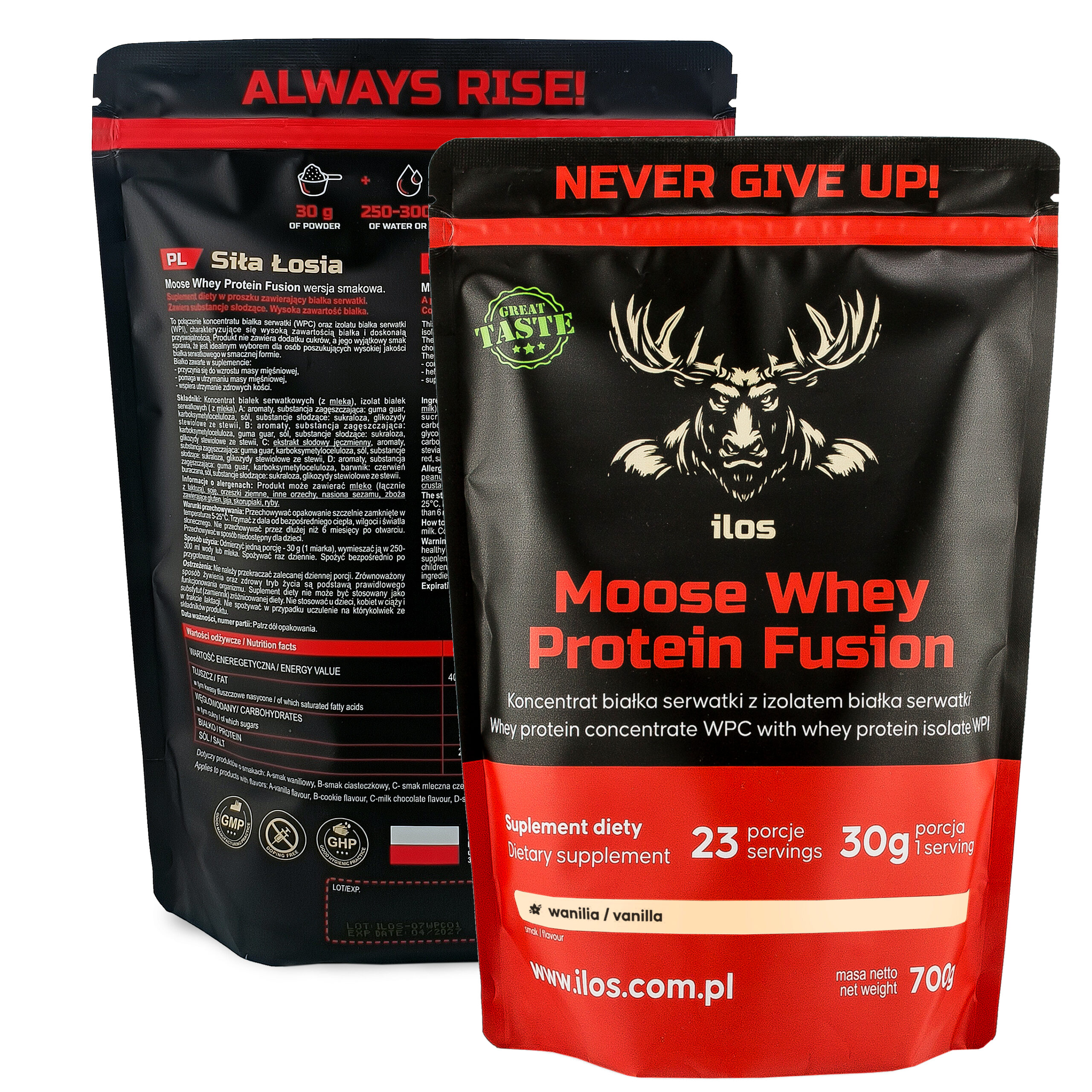 Moose Whey Protein Fusion 700g smak wanilia - obrazek 2