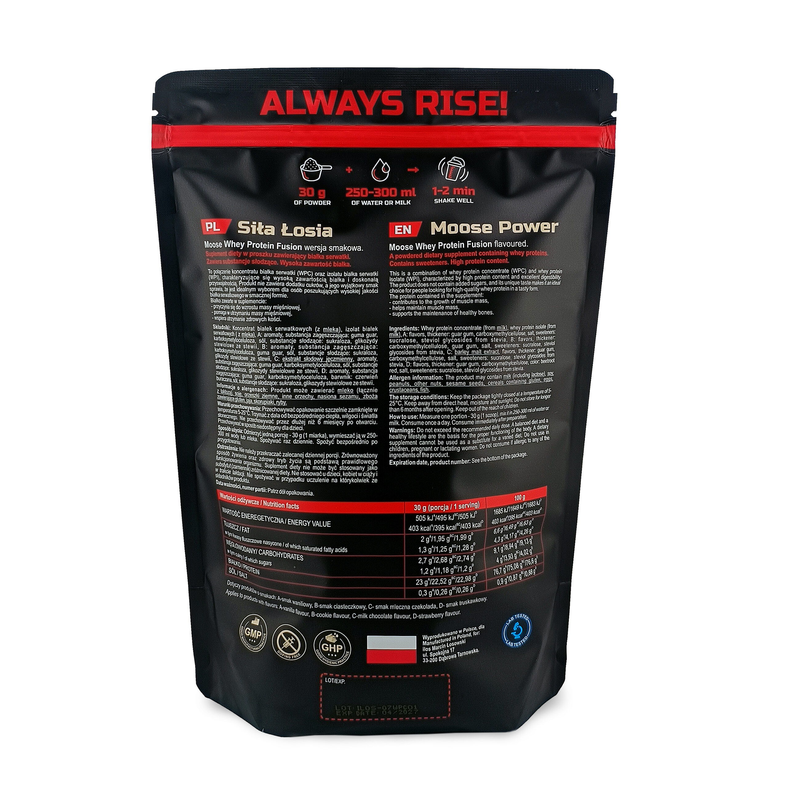 Moose Whey Protein Fusion 700g smak wanilia - obrazek 3