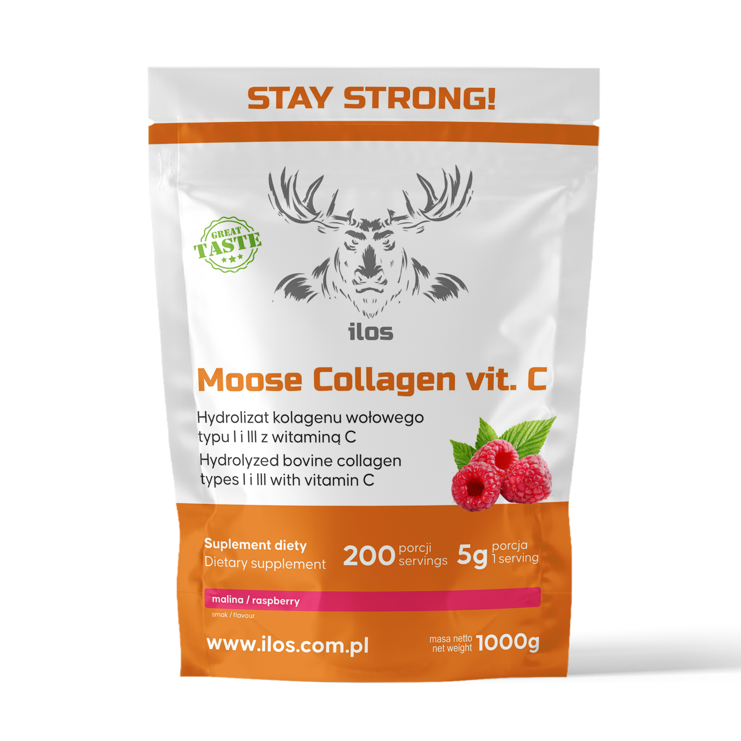 Moose Collagen vit. C malina 1kg
